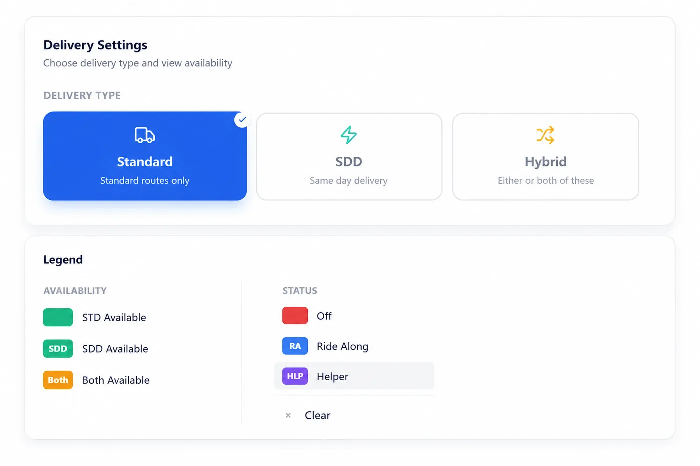 Same-day delivery wave management view